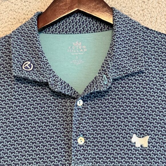 Scotty Cameron x Peter Millar Golf Polo Large Circle T Logo Dog All Over Print - - Picture 3 of 16
